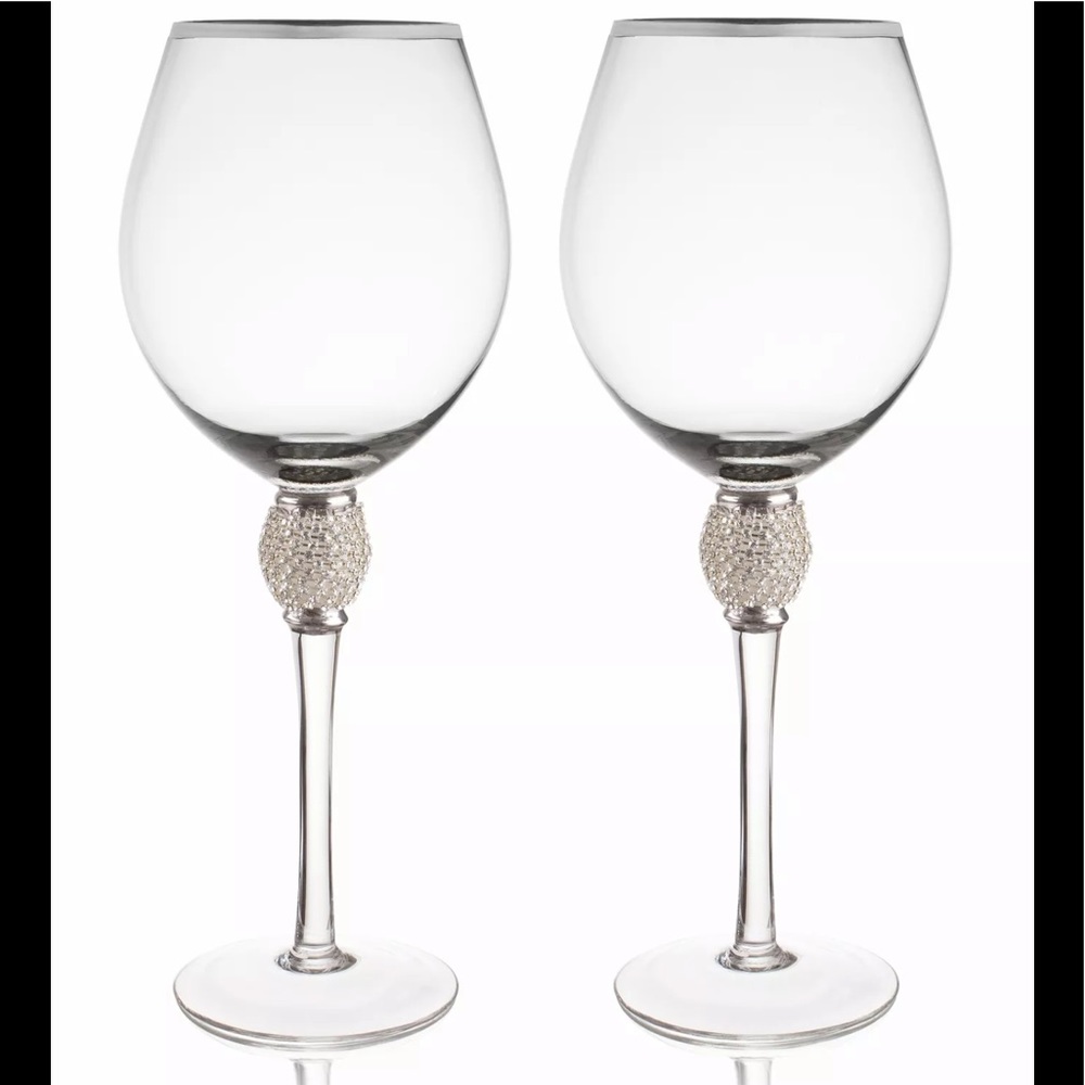 David Tutera Rhinestone Wedding Decorative Wine Glasses